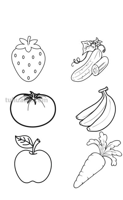 50个水果简笔画线稿图 - 图画吧TUHUABA