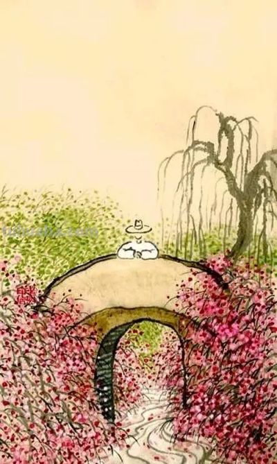 老树画画：春风入怀，有花初开 - 图画吧TUHUABA