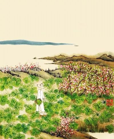 老树画画：春风入怀，有花初开 - 图画吧TUHUABA