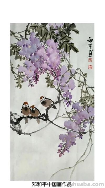 邓和平紫藤花16图欣赏，藤蔓缠绕，花香淡雅。 - 图画吧TUHUABA