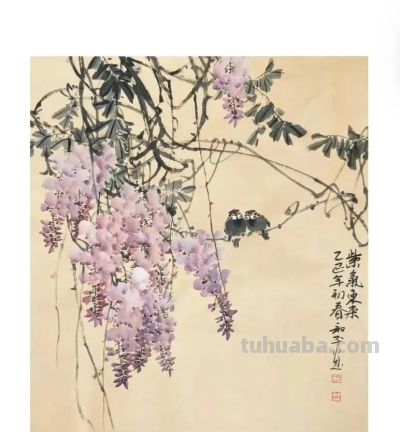邓和平紫藤花16图欣赏，藤蔓缠绕，花香淡雅。 - 图画吧TUHUABA