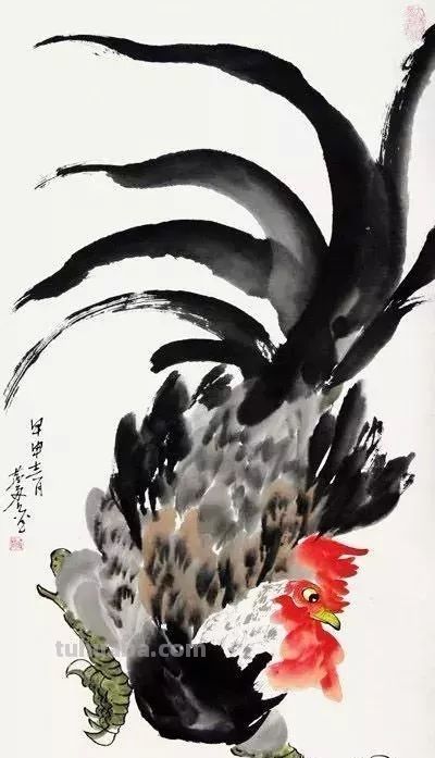 这位画鸡，笔丰墨润、意趣横生！ - 图画吧TUHUABA