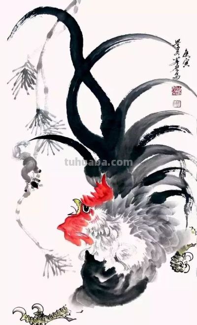 这位画鸡，笔丰墨润、意趣横生！ - 图画吧TUHUABA