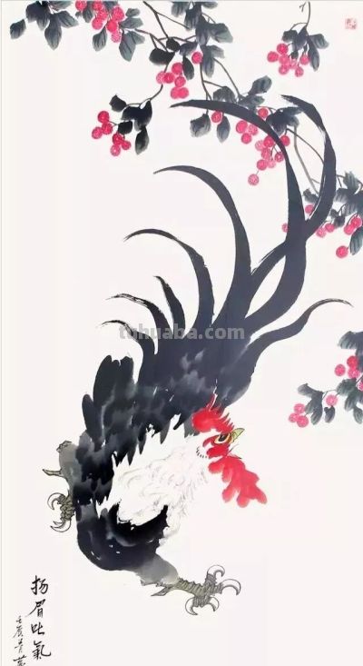 这位画鸡，笔丰墨润、意趣横生！ - 图画吧TUHUABA