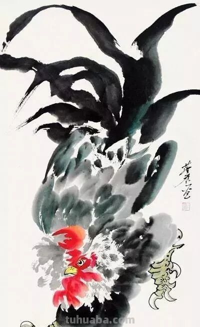 这位画鸡，笔丰墨润、意趣横生！ - 图画吧TUHUABA