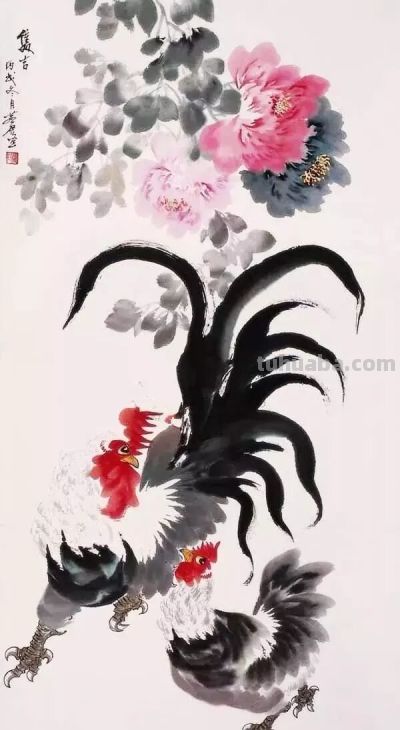 这位画鸡，笔丰墨润、意趣横生！ - 图画吧TUHUABA