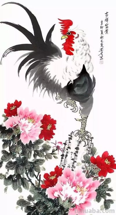 这位画鸡，笔丰墨润、意趣横生！ - 图画吧TUHUABA