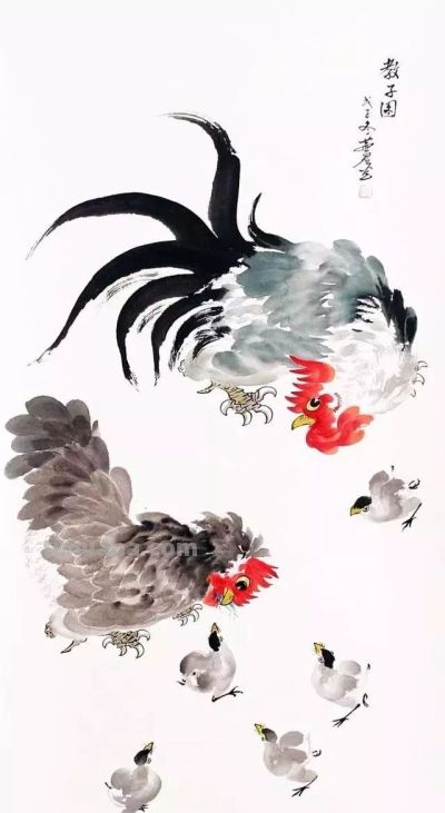 这位画鸡，笔丰墨润、意趣横生！ - 图画吧TUHUABA