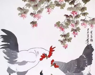 这位画鸡，笔丰墨润、意趣横生！ - 图画吧TUHUABA
