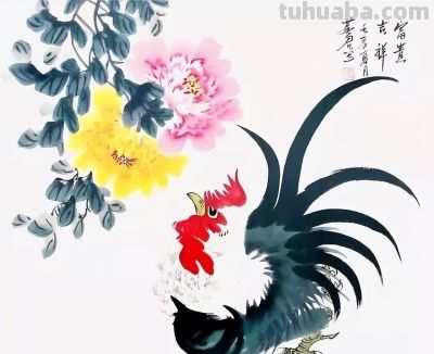 这位画鸡，笔丰墨润、意趣横生！ - 图画吧TUHUABA