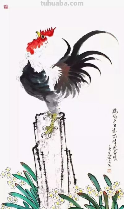 这位画鸡，笔丰墨润、意趣横生！ - 图画吧TUHUABA