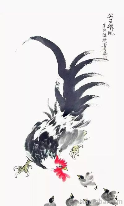 这位画鸡，笔丰墨润、意趣横生！ - 图画吧TUHUABA