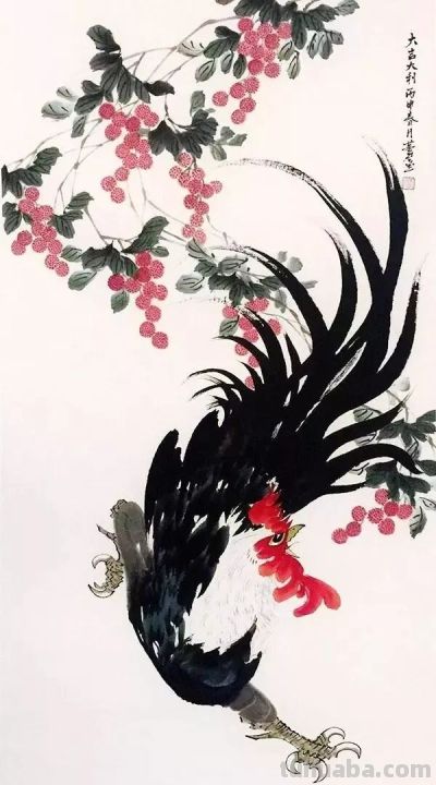 这位画鸡，笔丰墨润、意趣横生！ - 图画吧TUHUABA