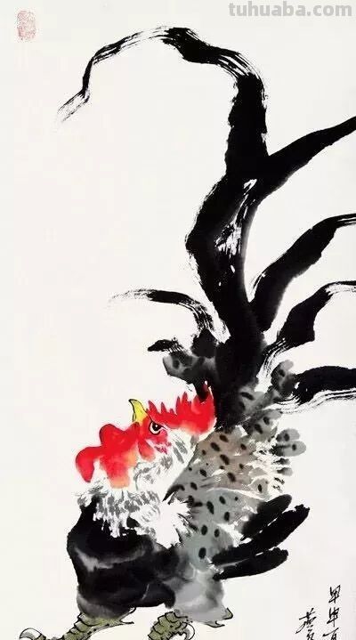 这位画鸡，笔丰墨润、意趣横生！ - 图画吧TUHUABA