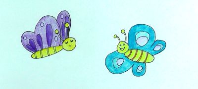 画蝴蝶也可以如此简单哦，轻松的亲子时光就选它了！ - 图画吧TUHUABA