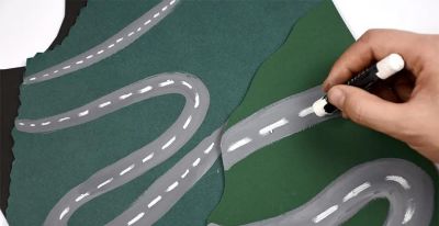 儿童画教程｜山路十八弯 - 图画吧TUHUABA