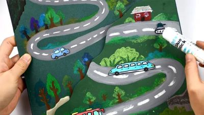 儿童画教程｜山路十八弯 - 图画吧TUHUABA