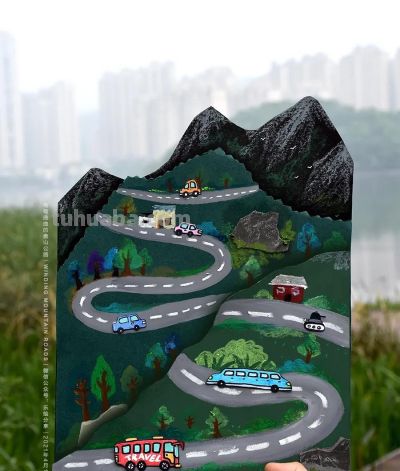 儿童画教程｜山路十八弯 - 图画吧TUHUABA