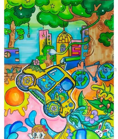 49种绿色出行 低碳生活，创意满满的儿童画+手抄报，值得你收藏！ - 今日头条
