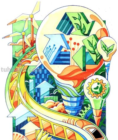 49种绿色出行 低碳生活，创意满满的儿童画+手抄报，值得你收藏！ - 图画吧TUHUABA