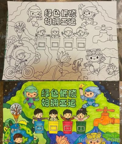 49种绿色出行 低碳生活，创意满满的儿童画+手抄报，值得你收藏！ - 图画吧TUHUABA