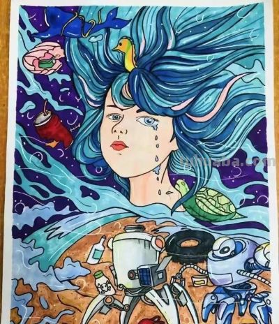 49种绿色出行 低碳生活，创意满满的儿童画+手抄报，值得你收藏！ - 图画吧TUHUABA