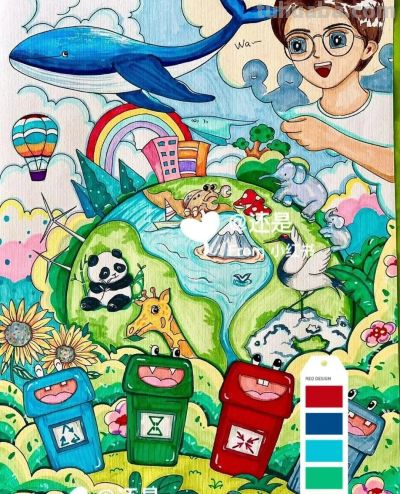 49种绿色出行 低碳生活，创意满满的儿童画+手抄报，值得你收藏！ - 图画吧TUHUABA