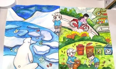 49种绿色出行 低碳生活，创意满满的儿童画+手抄报，值得你收藏！ - 图画吧TUHUABA