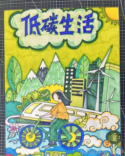 49种绿色出行 低碳生活，创意满满的儿童画+手抄报，值得你收藏！ - 图画吧TUHUABA