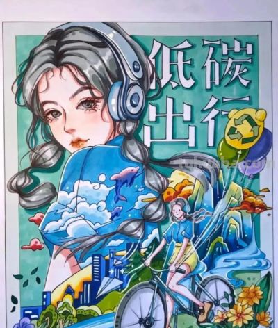 49种绿色出行 低碳生活，创意满满的儿童画+手抄报，值得你收藏！ - 图画吧TUHUABA