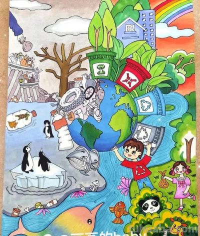 49种绿色出行 低碳生活，创意满满的儿童画+手抄报，值得你收藏！ - 图画吧TUHUABA