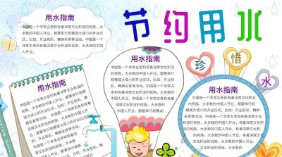 手抄报（节约用水） - 图画吧TUHUABA