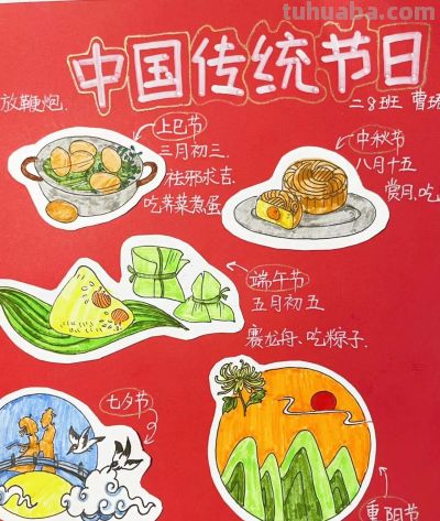 中国传统节日手抄报 - 图画吧TUHUABA