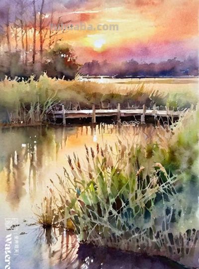 水彩风景《光影》 - 今日头条