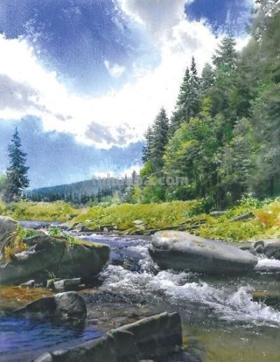 风景水彩作品的意境“美感” - 图画吧TUHUABA