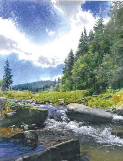 风景水彩作品的意境“美感” - 图画吧TUHUABA