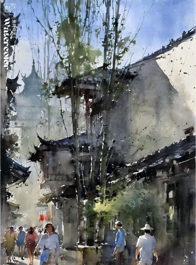 水彩《姑苏景色》 - 图画吧TUHUABA