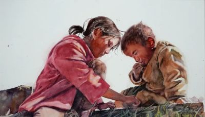 冯晓东·水彩人物画 | 质朴中藏着热烈，沉静里透着倔强 - 图画吧TUHUABA