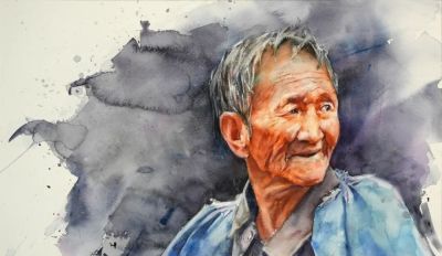 冯晓东·水彩人物画 | 质朴中藏着热烈，沉静里透着倔强 - 图画吧TUHUABA