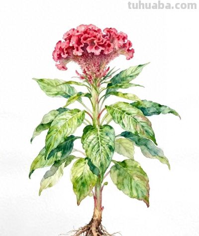 水彩画｜鸡冠花 - 今日头条