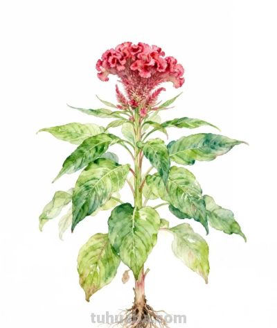 水彩画｜鸡冠花 - 图画吧TUHUABA