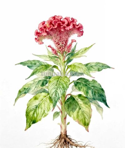 水彩画｜鸡冠花 - 图画吧TUHUABA