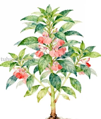 水彩画｜凤仙花 - 图画吧TUHUABA