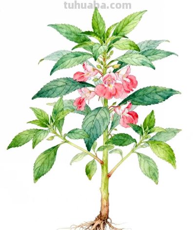 水彩画｜凤仙花 - 图画吧TUHUABA