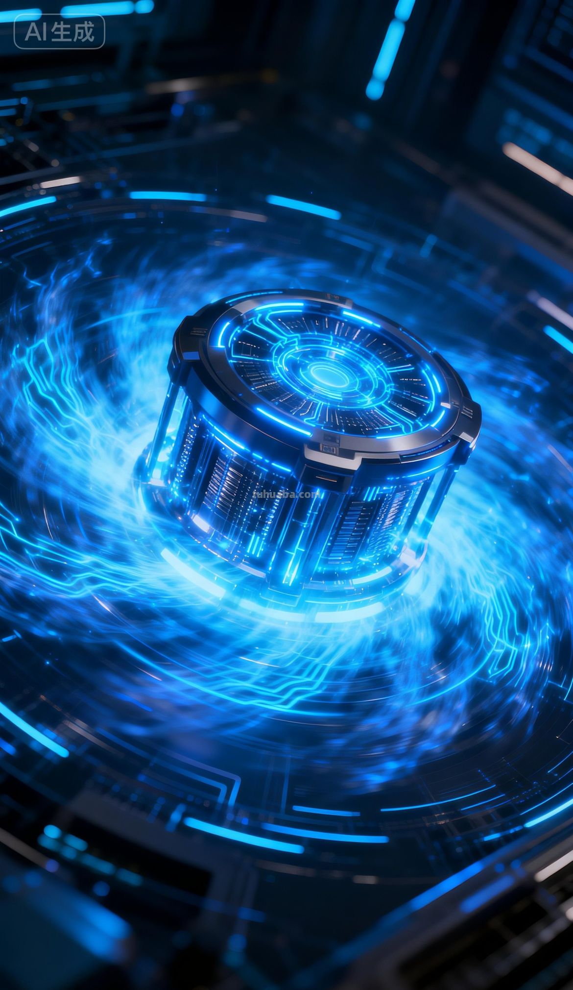 高清手机壁纸｜蓝光流转处，当科技遇见生活的美好 - 图画吧TUHUABA