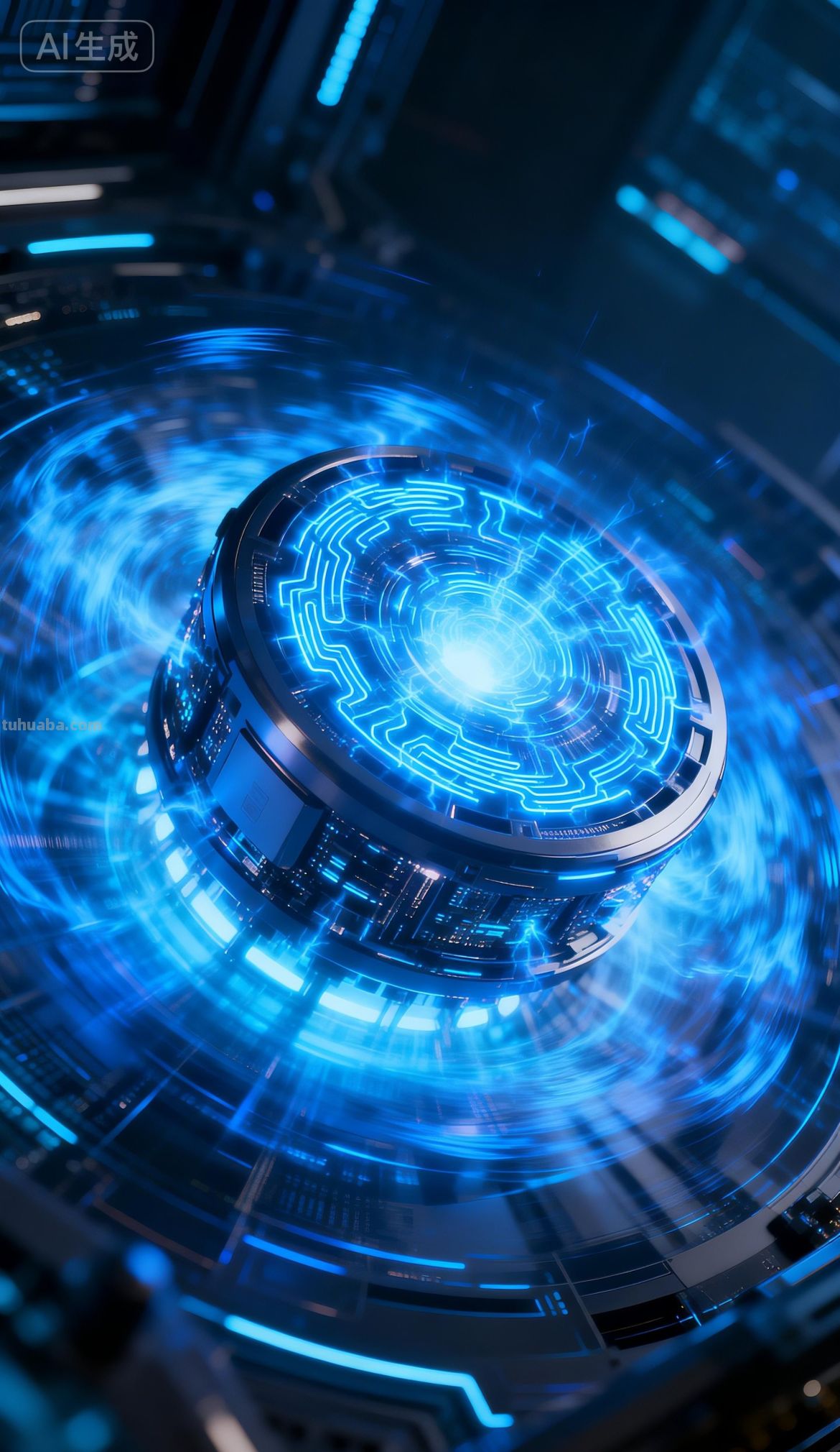 高清手机壁纸｜蓝光流转处，当科技遇见生活的美好 - 图画吧TUHUABA