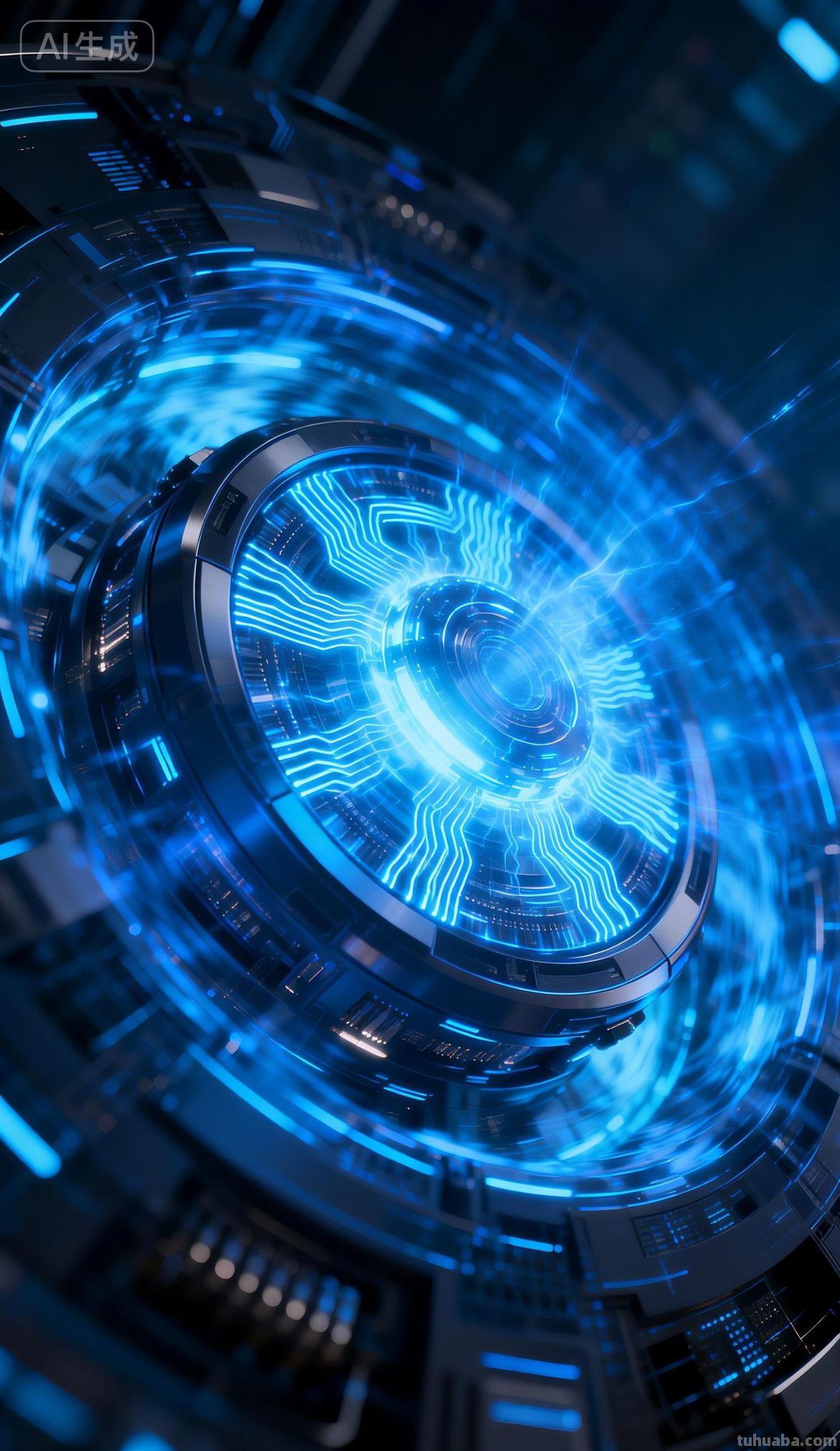 高清手机壁纸｜蓝光流转处，当科技遇见生活的美好 - 图画吧TUHUABA