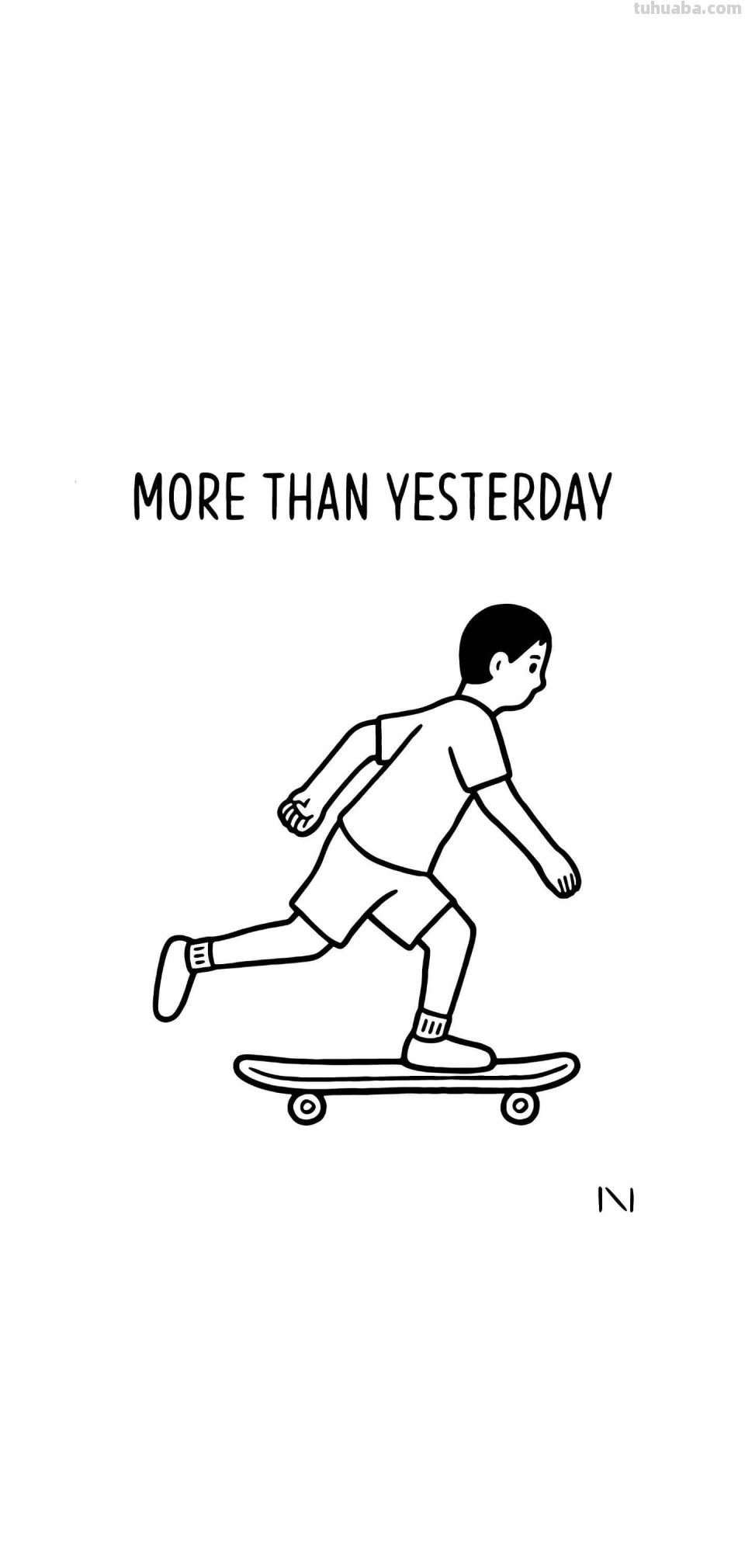 壁纸集：一组很有意思的简笔画风格白底壁纸 - 图画吧TUHUABA