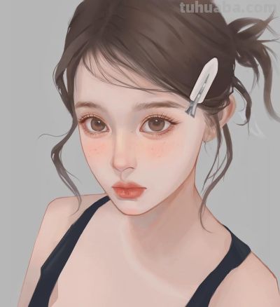 不同造型的少女插画，手绘里的人物好有故事感，每幅都想当头像 - 图画吧TUHUABA
