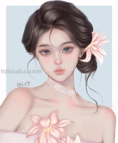 不同造型的少女插画，手绘里的人物好有故事感，每幅都想当头像 - 图画吧TUHUABA